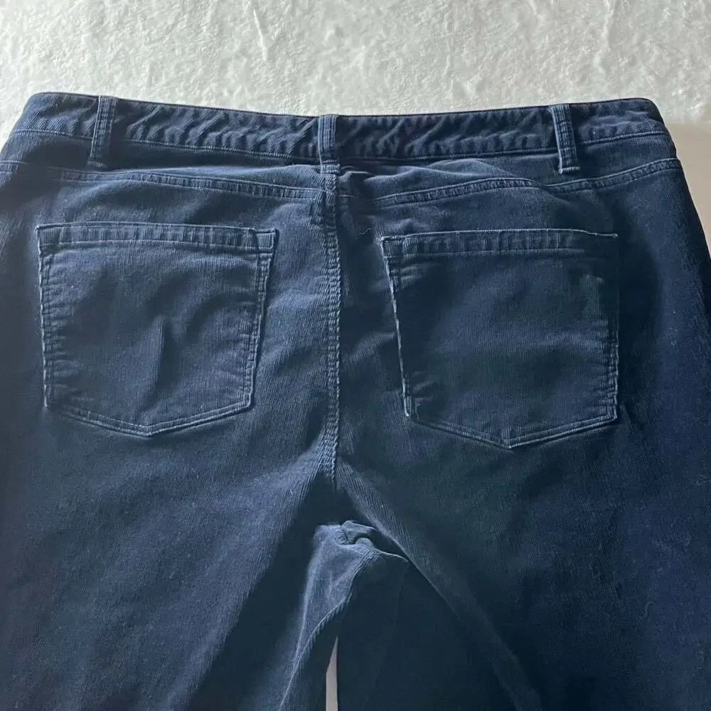 Talbots‎ navy corduroy pants 16W high-rise straight-leg stretch cotton